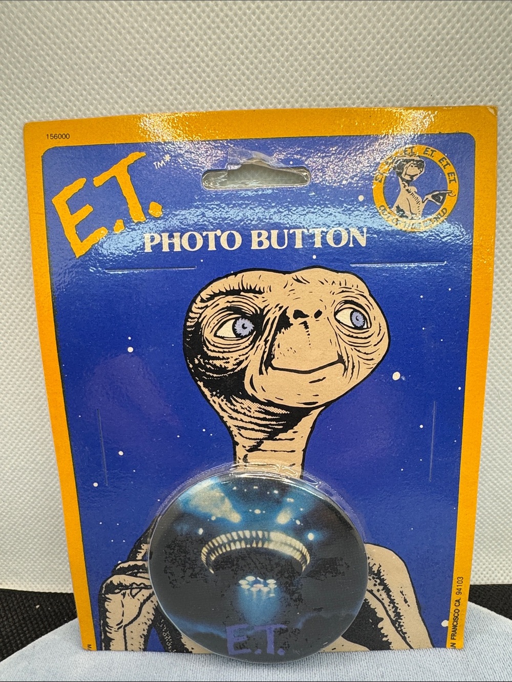 Vintage 1982 E.T. Photo Button in Original Package